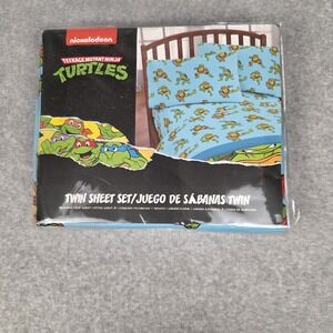Nickelodeon Teenage Mutant Ninja Turtles Twin Sheet Set Blue Kids Bed Bedding